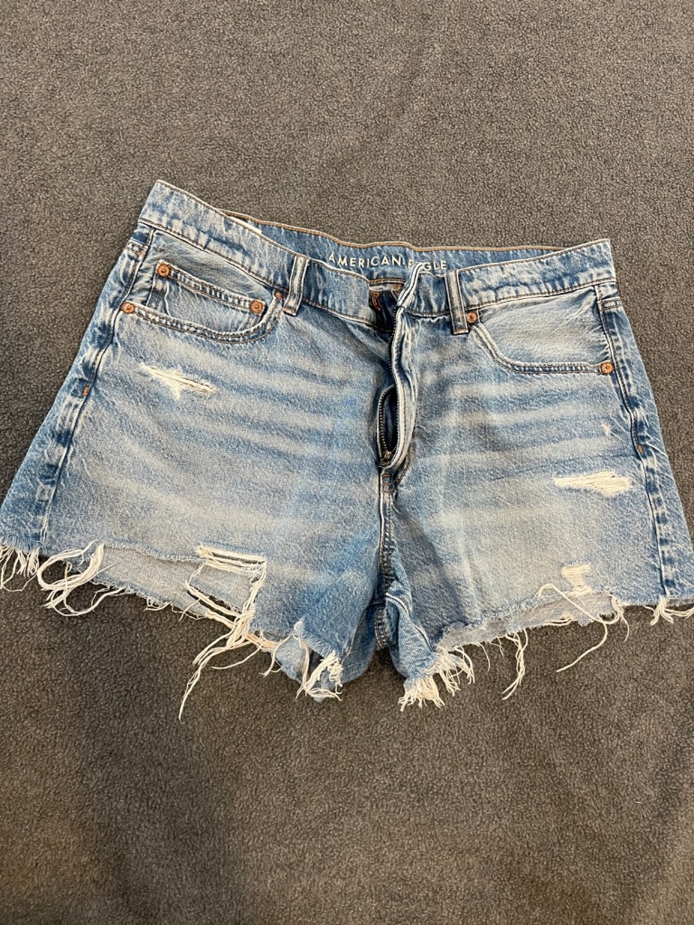 American Eagle Outfitters Light Wash Distressed Denim Cutoff Shorts